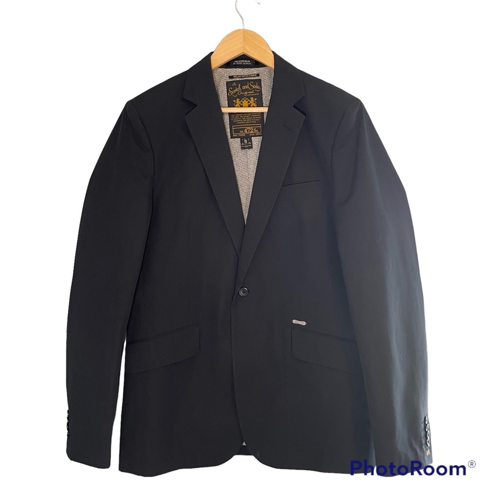 Scotch & Soda Men’s Black One Button Blazer